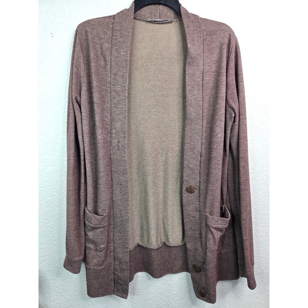 Charlotte Russe Long Sleeve Brown Longline Cardigan